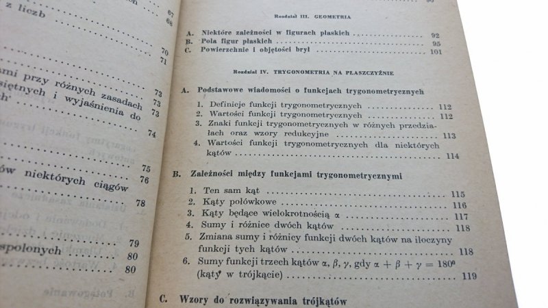 MATEMATYKA. WZORY DEFINICJE I TABLICE 1968