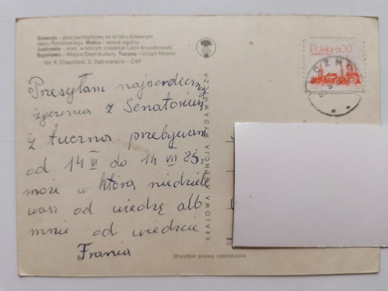 SZWECJA – GŁAZ PAMIĄTKOWY, WAŁCZ – WIDOK OGÓLNY, JASTROWIE, SPNIEWO, TUCZNO