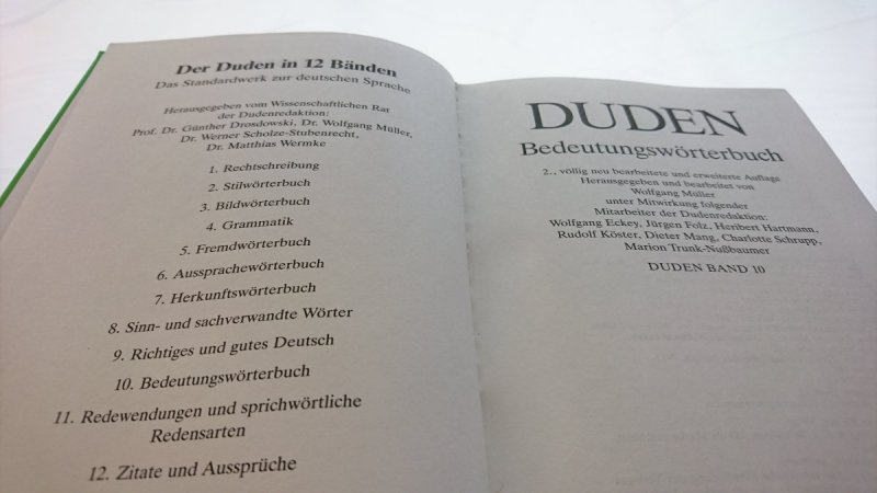 DAS BEDEUTUNGSWORTERBUCH. DUDEN BAND 10