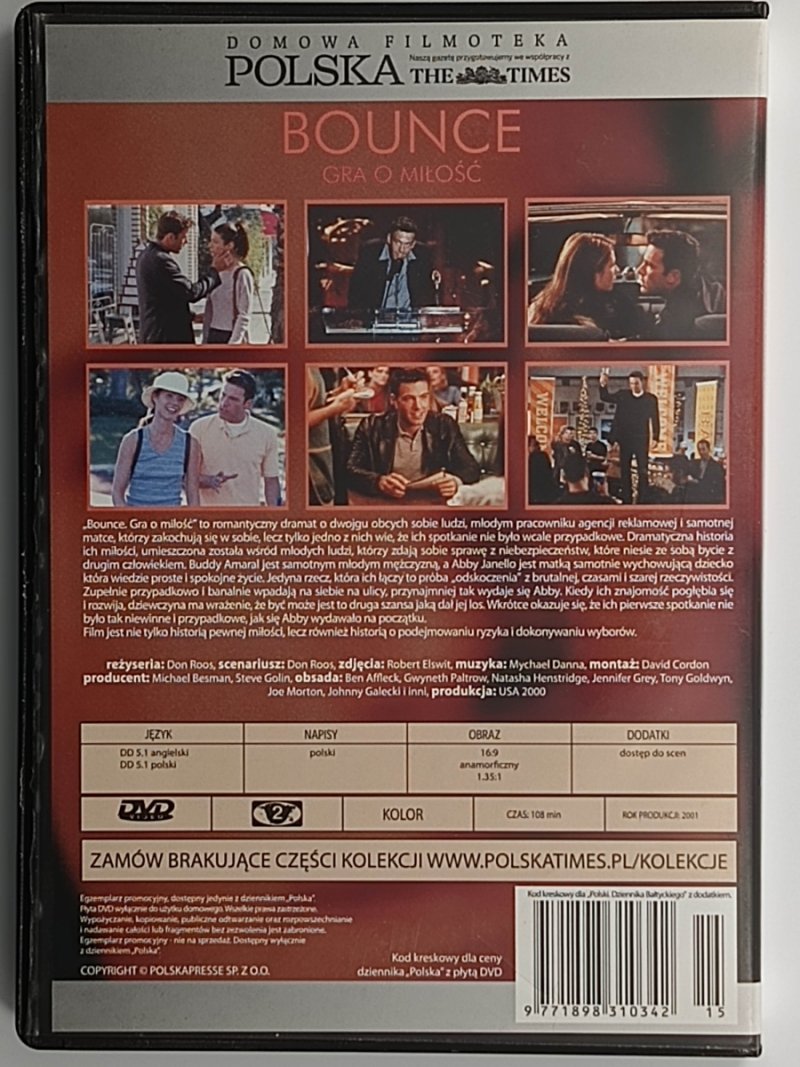 DVD. BOUNCE GRA O MIŁOŚĆ