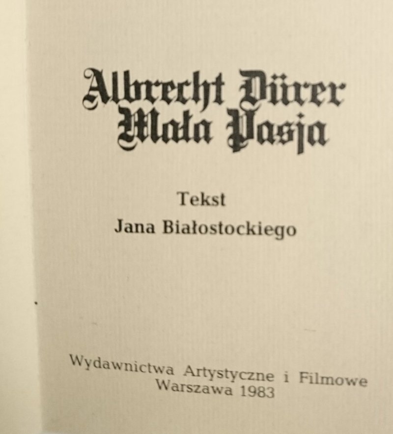 MAŁA PASJA - Albrecht Durer 1983 [MINIATURA]