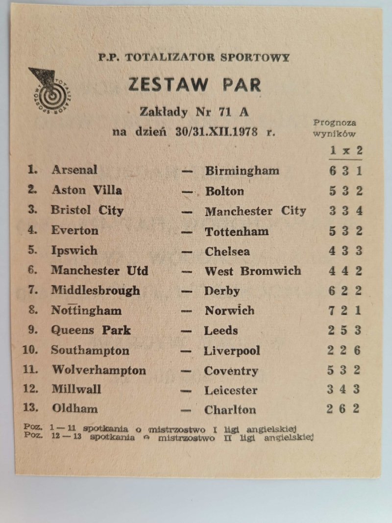 ZAKŁADY SYLWESTROWE 1978 ROK SPECJALNE NAGRODY ZESTAW PAR