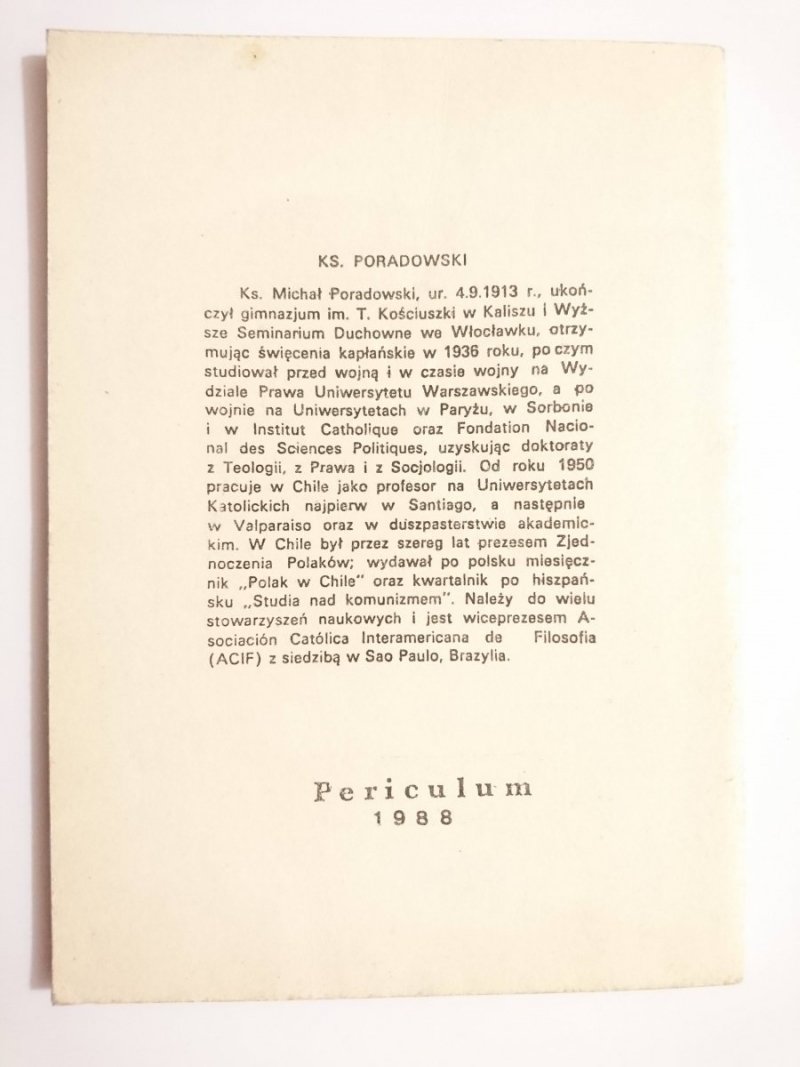 WYZWOLENIE CZY UJARZMIENIE? - Ks. Michał Poradowski 1988