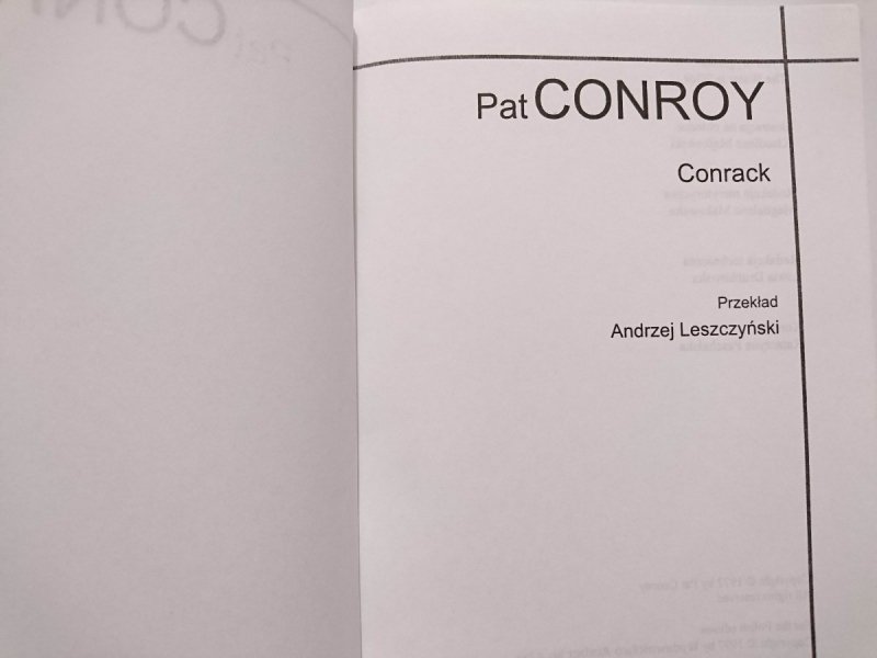 CONRACK - Pat Conroy 1997