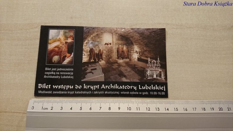 BILET WSTĘPU DO KRYPT ARCHIKATEDRY LUBELSKIEJ