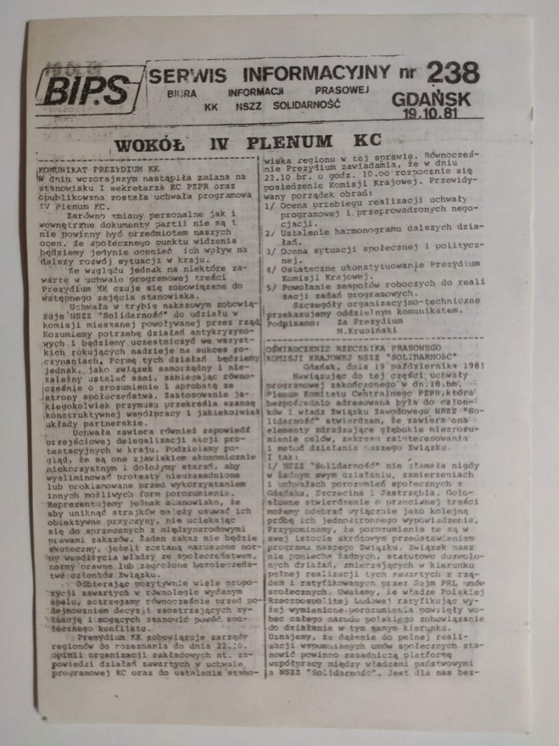 BIPS NR 238 – 19.10.1981