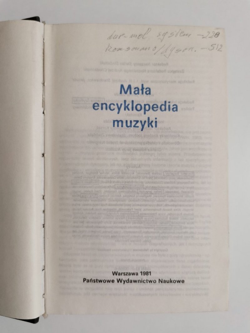 MAŁA ENCYKLOPEDIA MUZYKI 1981
