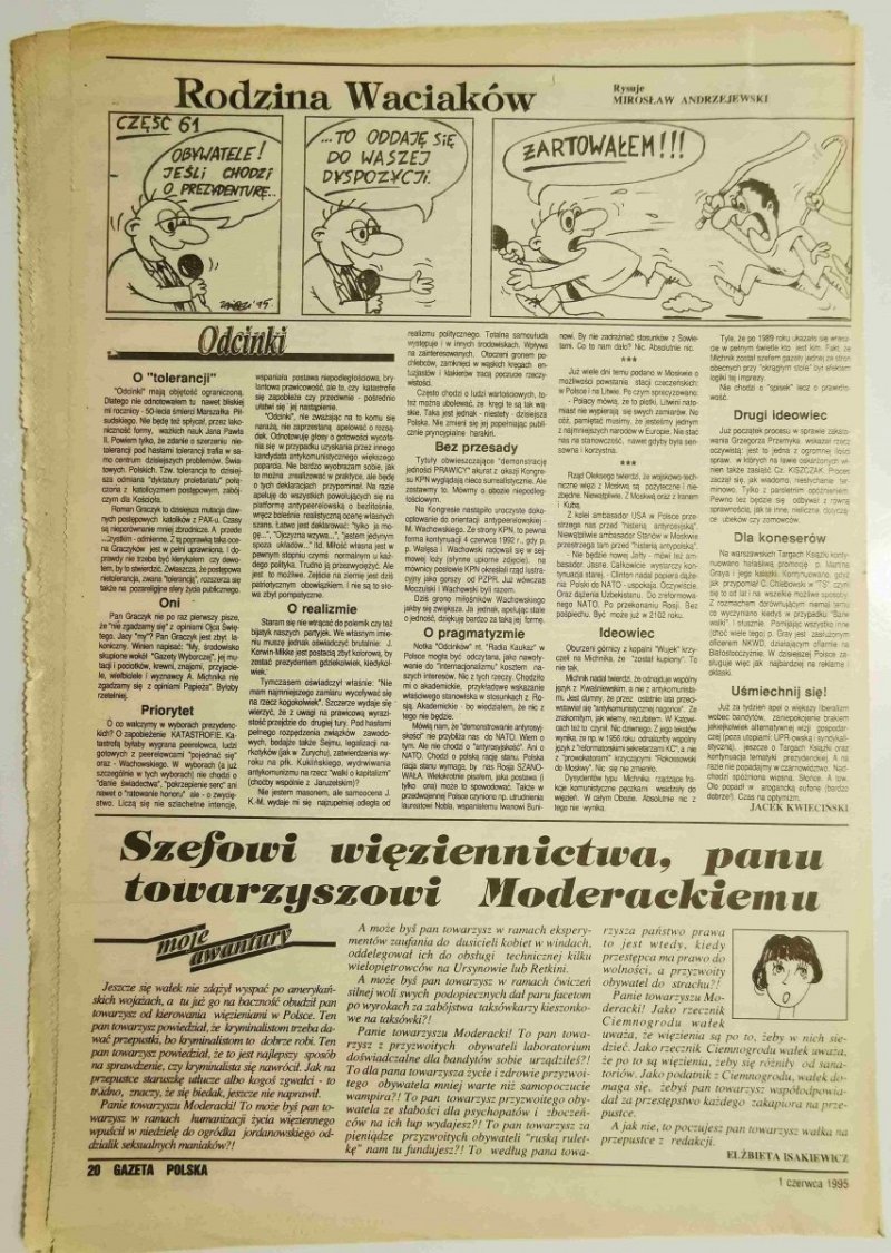 GAZETA POLSKA TYGODNIK NR 22 (98) 1 CZERWCA 1995 r.