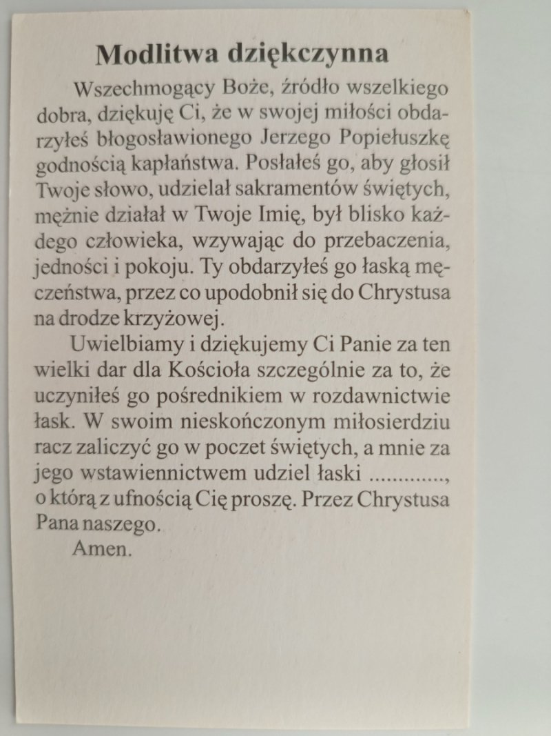 BŁOGOSŁAWIONY KS. JERZY POPIEŁUSZKO