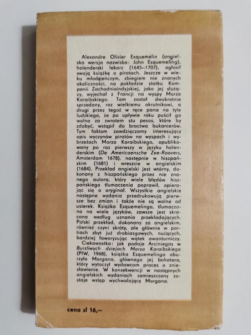 BUKANIERZY AMERYKAŃSCY - John Esquemeling 1972