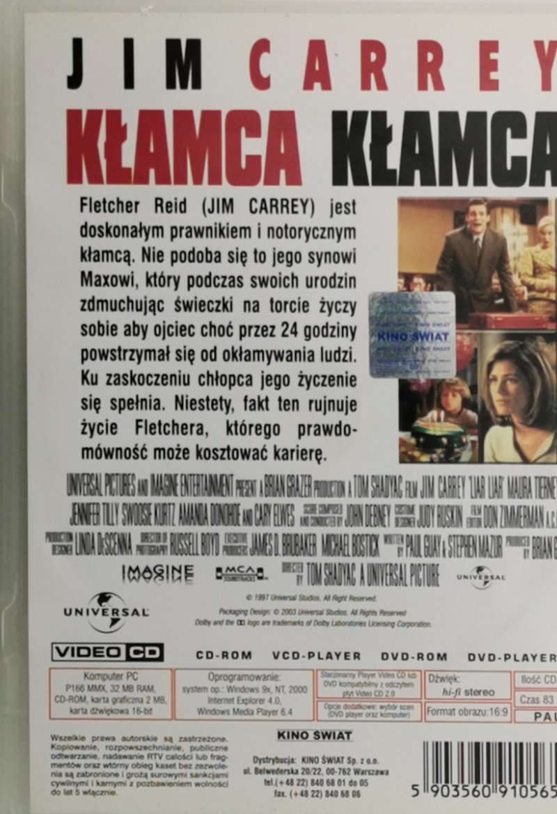 CD. KŁAMCA KŁAMCA JIM CARREY