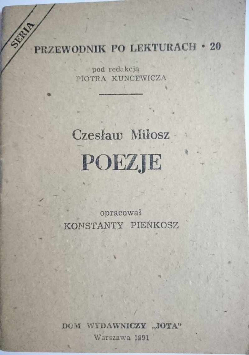 PRZEWODNIK PO LEKTURACH NR 20 POEZJE - CZ. MIŁOSZ