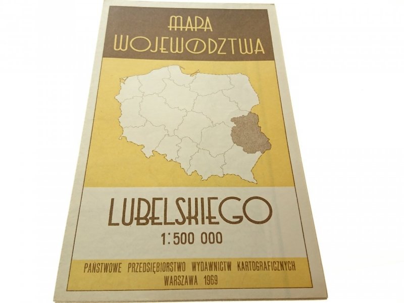MAPA WOJEWÓDZTWA LUBELSKIEGO 1969