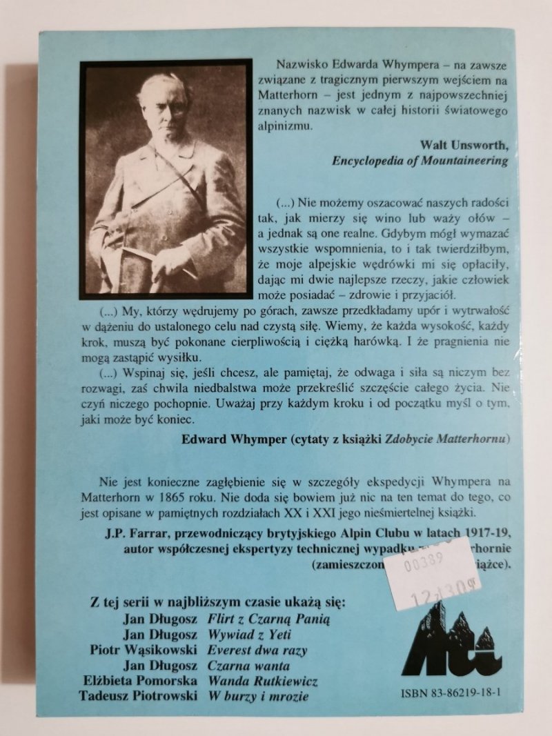 ZDOBYCIE MATTERHORNU - Edward Whymper 1995