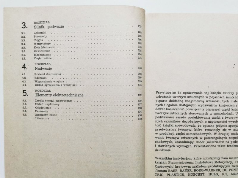 TWORZYWA SZTUCZNE W POJAZDACH SAMOCHODOWYCH - K. Dobrosz A. Matysiak 1982