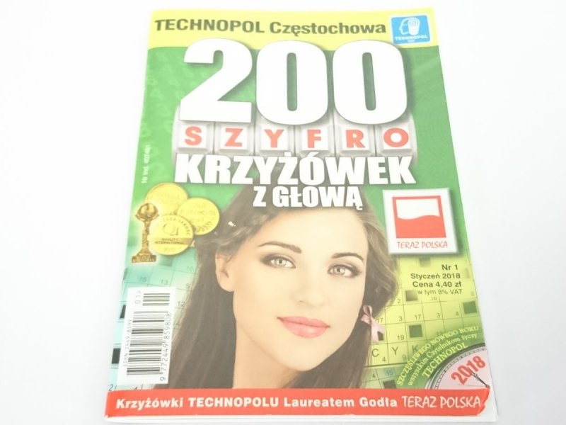 200 SZYFRO KRZYŻÓWEK Z GŁOWĄ NR 1 STYCZEŃ 2018