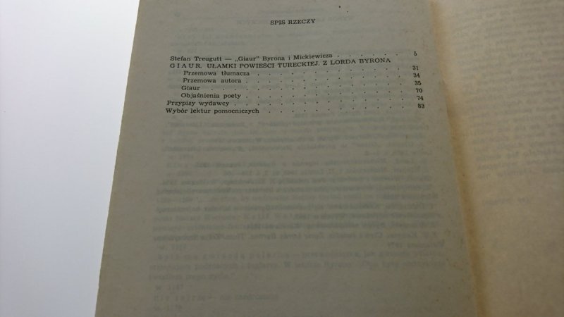 GIAUR - George Gordon Byron 1986
