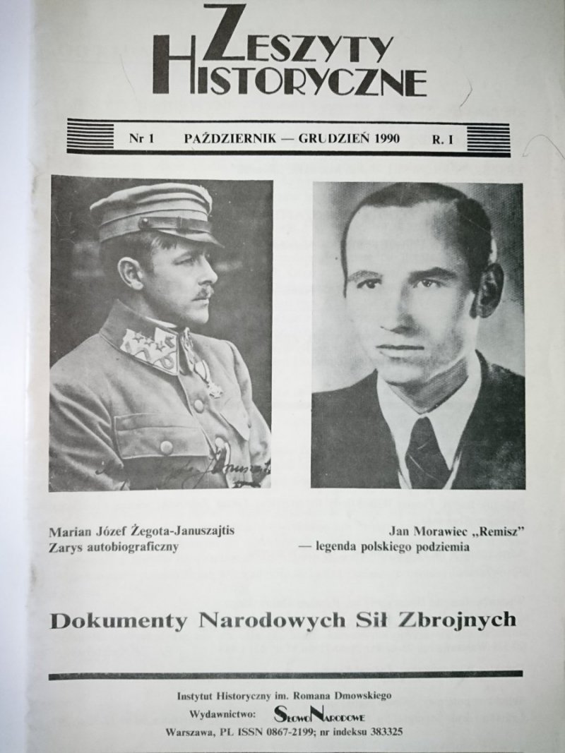 ZESZYTY HISTORYCZNE NR 1 PAŹDZIERNIK-GRUDZIEŃ 1990