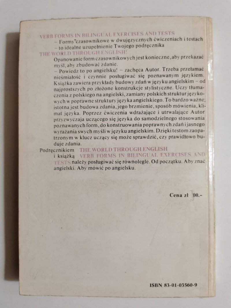 VERB FORMS IN BILINGUAL EXERCISES AND TESTS 1982