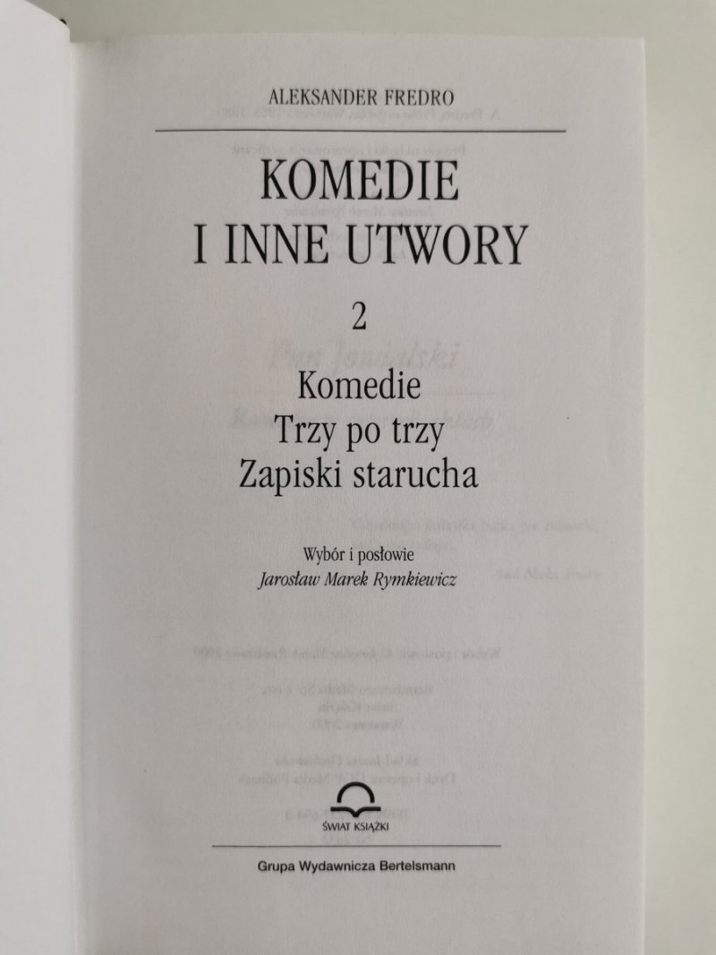 KOMEDIE I INNE UTWORY TOM 2 - Aleksander Fredro 