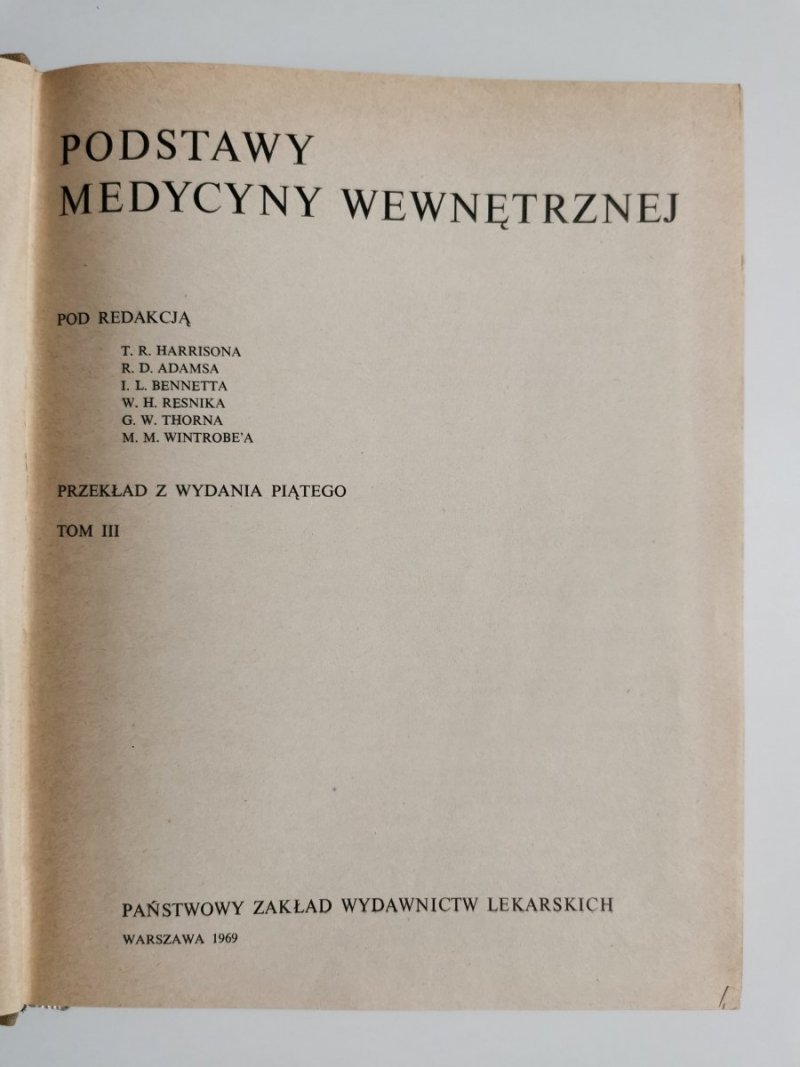 PODSTAWY MEDYCYNY WEWNĘTRZNEJ TOM III 1969