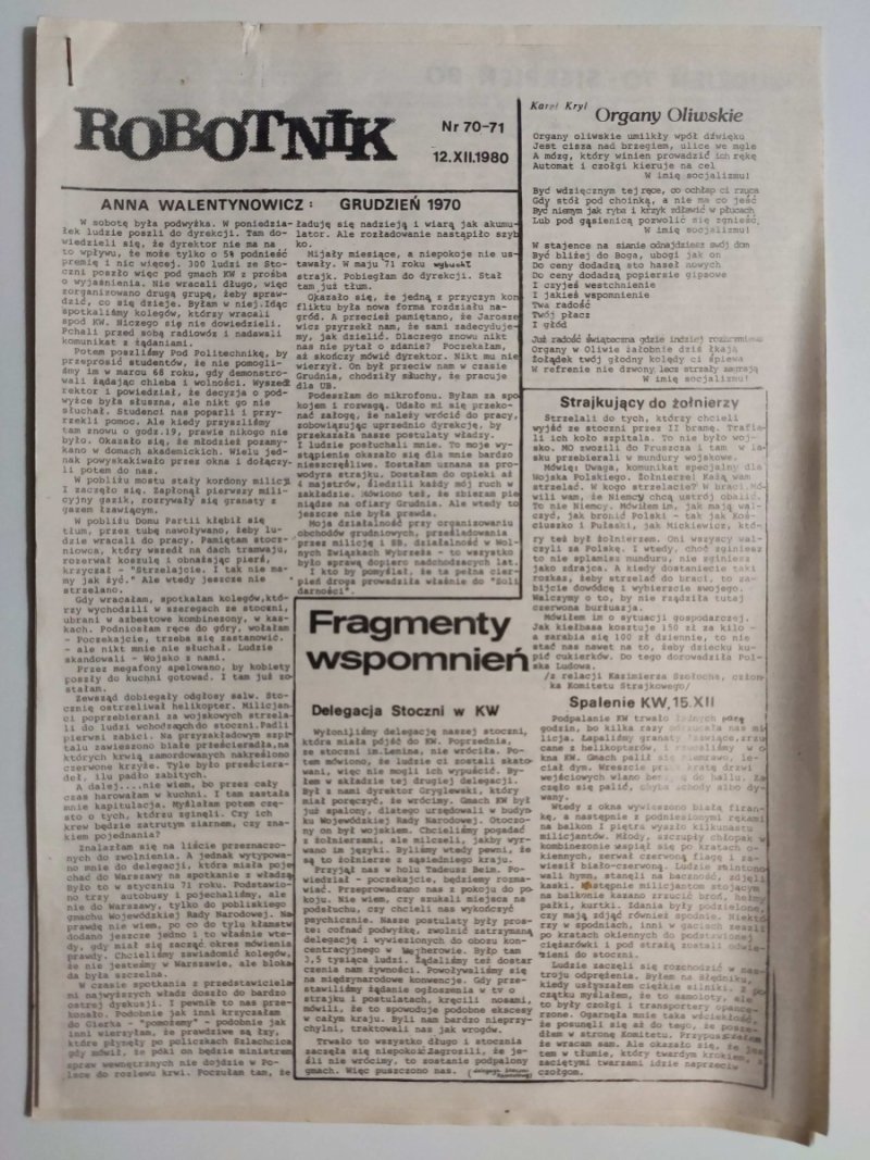 ROBOTNIK NR 70,71 – 12.12.1980