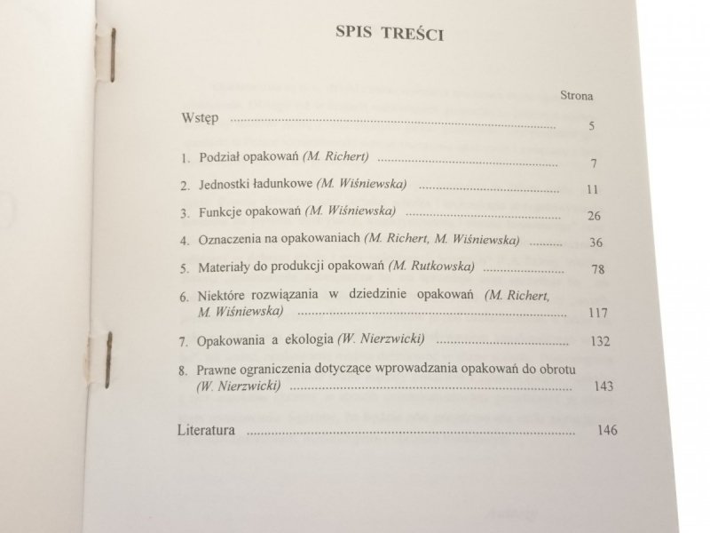 OPAKOWANIA. WYBRANE ZAGADNIENIA - Nierzwicki 1997