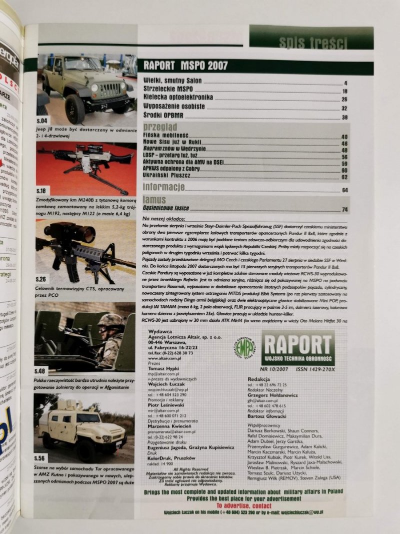 RAPORT 10 2007