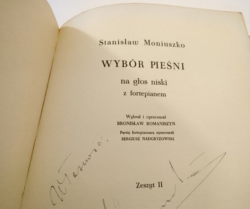 MONIUSZKO WYBÓR PIEŚNI NA GŁOS NISKI Z FORTEPIANEM ZESZYT II