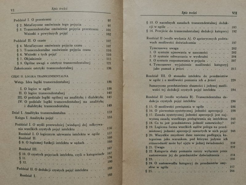 KRYTYKA CZYSTEGO ROZUMU TOM I - Immanuel Kant 1957
