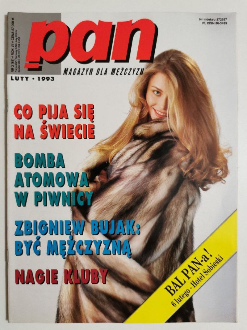 PAN MAGAZYN DLA MĘŻCZYZN LUTY 1993 NR 2 (63) ROK VII 