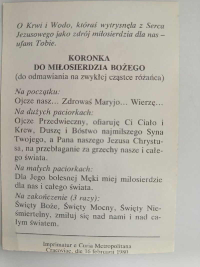 JEZUS KORONKA DO MIŁOSIERDZIA BOŻEGO