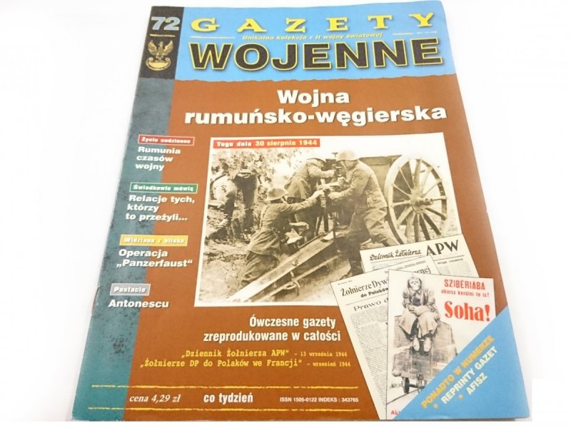 GAZETY WOJENNE NR 72 WOJNA RUMUŃSKO-WĘGIERSKA