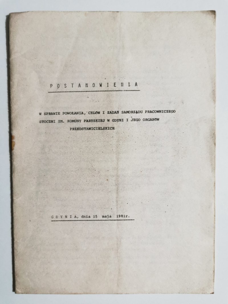 POSTANOWIENIA W SPRAWIE POWOŁANIA