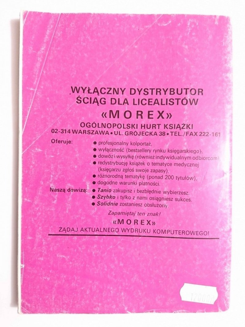 ŚCIĄGI DLA LICEALISTÓW ZESZYT 6 Z LITERATURY EMIGRACYJNEJ I ŁAGROWEJ 1992