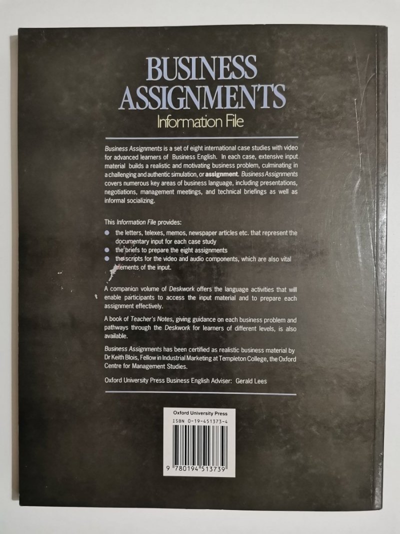 BUSINESS ASSIGNMENTS. INFORMATION FILE 