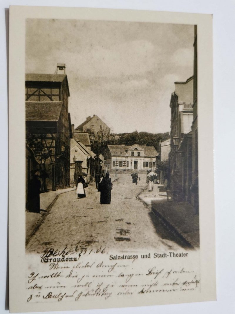 WIDOK GRUDZIĄDZA 1906 ROK. UL. SOLNA. REPRINT