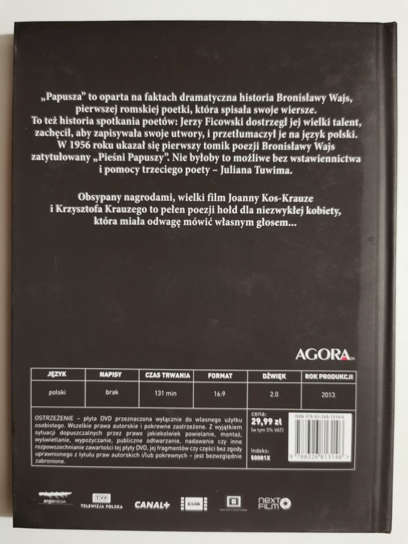 DVD. PAPUSZA NIEZWYKŁA HISTORIA