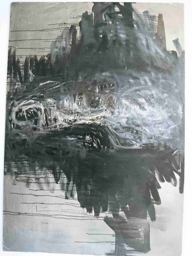 PIERO MANAI TESTA OLIO SU TELA 1985