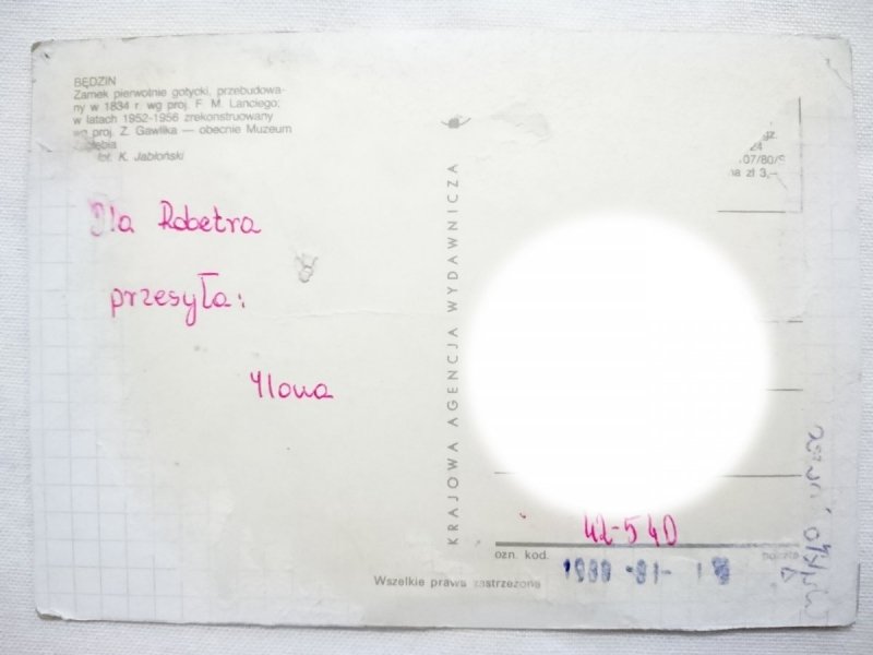BĘDZIN. ZAMEK PIERWOTNIE GOTYCKI I INNE FOT. JABŁOŃSKI