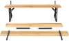 Zestaw ogrodowy stalowo-drewniany PORTER 170 cm stół+ 2 ławki