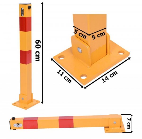 Słupek parkingowy składany 60 cm z kluczami