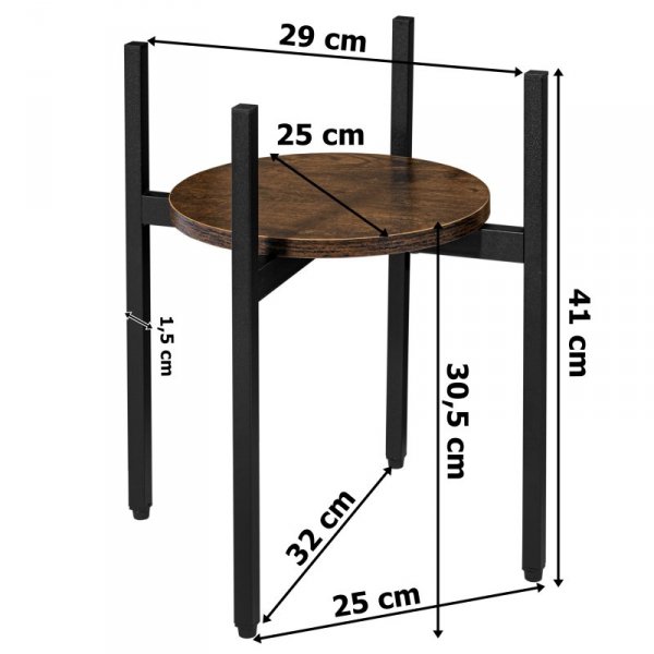 Kwietnik stojący loftowy Torre Rustic 40 cm czarny