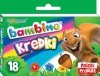 Kredki szkolne z glinki kaolinowej Zestaw 18 kredek BAMBINO St.Majewski