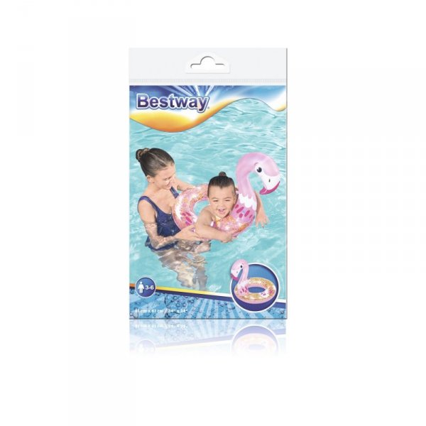 Bestway 36306 Kółko do pływania z brokatem Flaming 61cm x 61cm