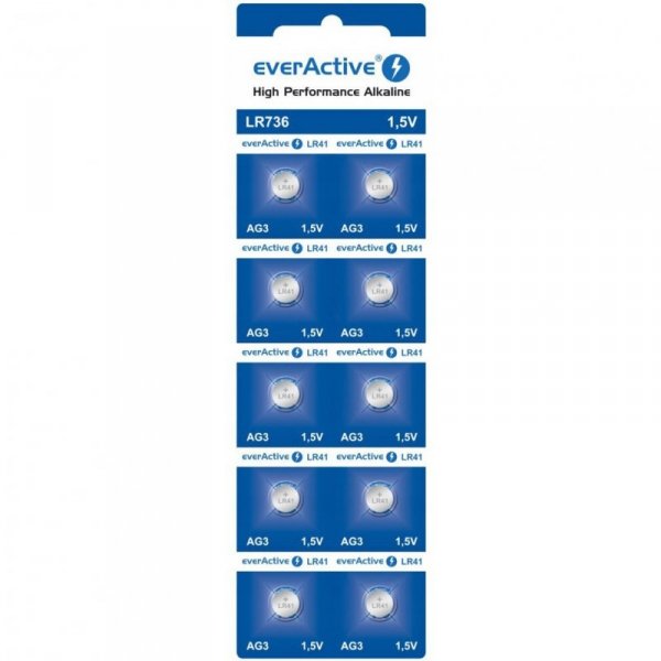 Bateria EVERACTIVE AG3/LR41/LR736 1,5V guzikowa blister (10szt)