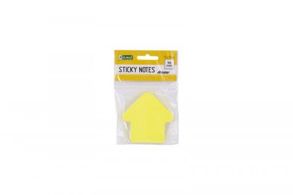 Bloczek samoprzylepny 75x75mm strzałka 100k żołty 110512 D.RECT