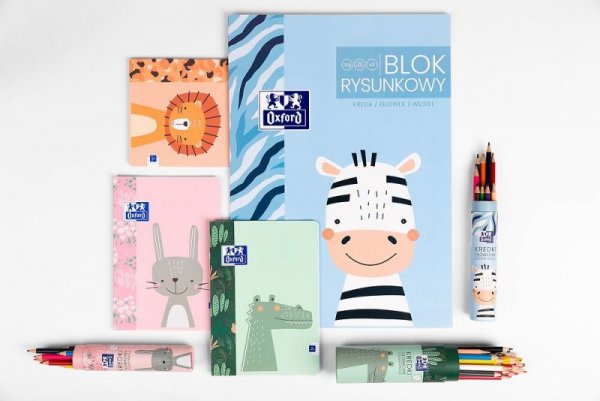 Blok rysunkowy szkolny A3 biały 20 kartek 120g KIDS 400170350 OXFORD