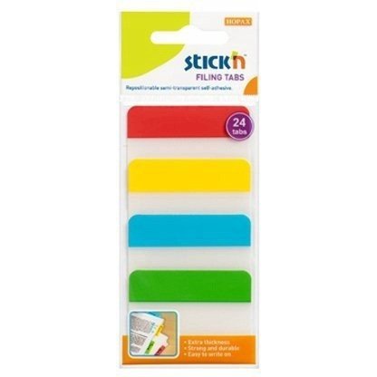 Przekładki indeksujące przeźroczyste 38x51mm 4 kolory 21608 STICK&#039;N