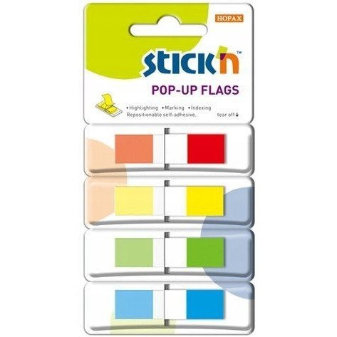 Zakładki indeksujące w podajniku 45x12mm 140/4 kolory 26020 STICK&#039;N